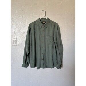 Tommy Bahama Men's Vintage 100% Silk Green Button Down Shirt Size Large